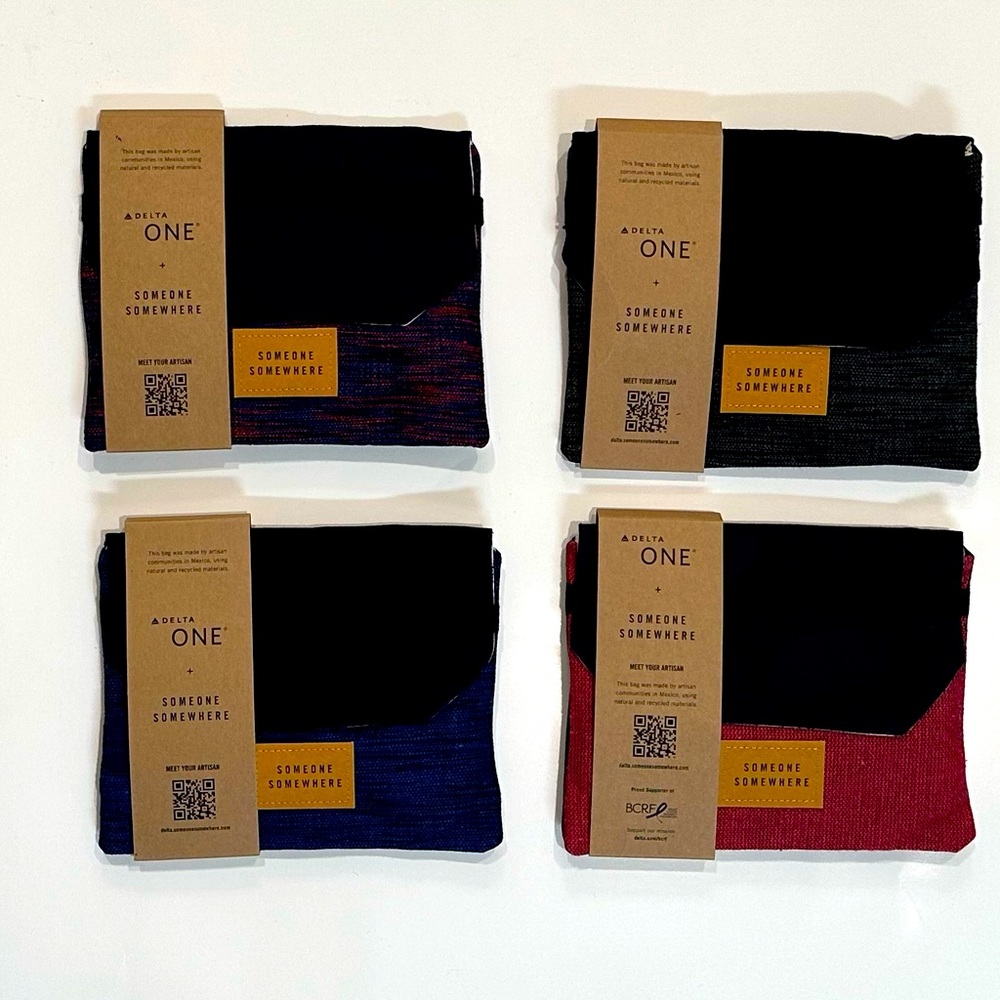 FOUR Artisan-made Delta One Amenity Kits by Someone Somewhere